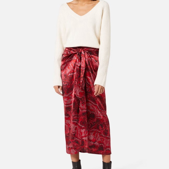 GANNI Satin Silk Midi Skirt - Picture 2 of 9